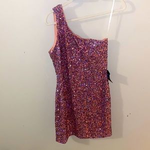 Lulus NWT pink sequin dress size Large